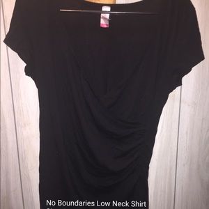 Black crossed v neck